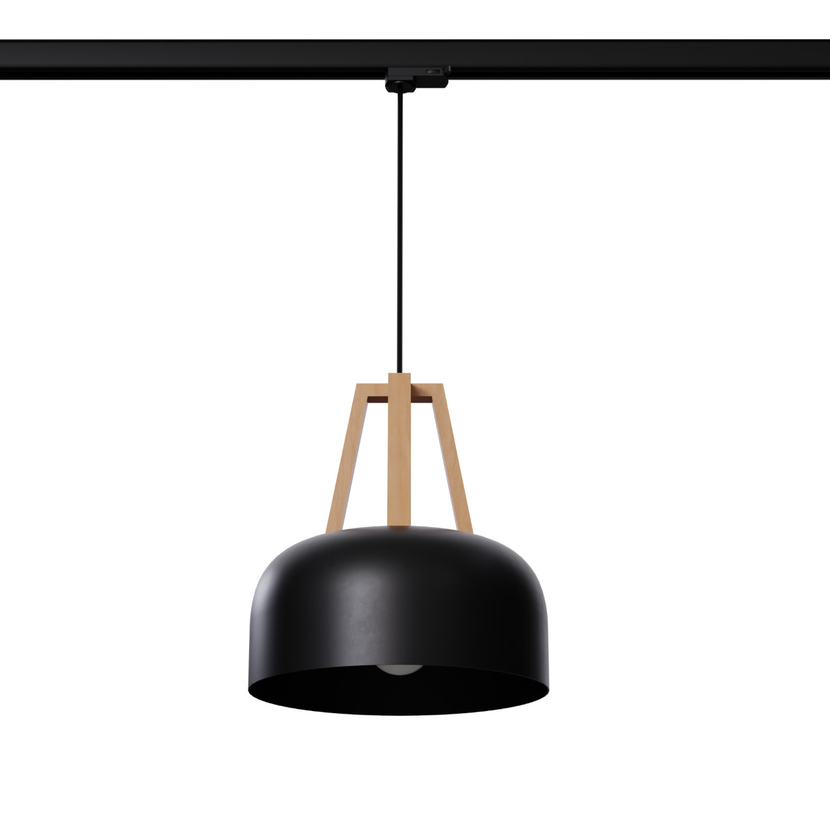 Metalowa lampa wisząca 3-fazowa kopuła CASCO MYL.00199 czarny brązowy