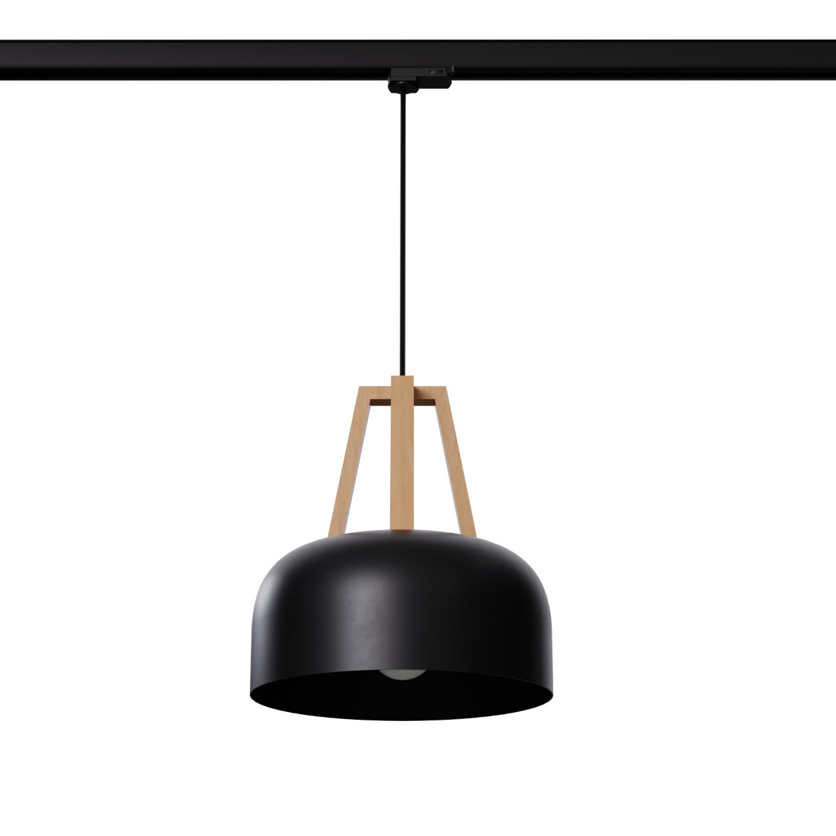 Szynowa lampa wisząca z żarówką CASCO MYL.00201 3-faz kopuła czarny brązowy