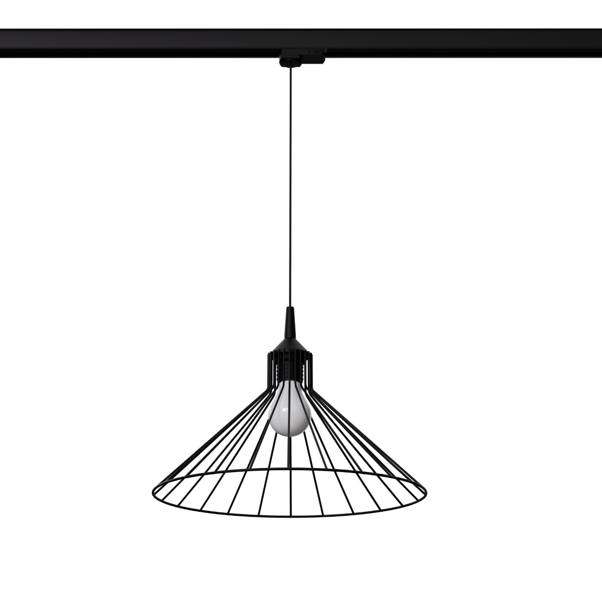 Wisząca lampa z żarówką EDA MYL.00384 druciana trzyfazowa czarny