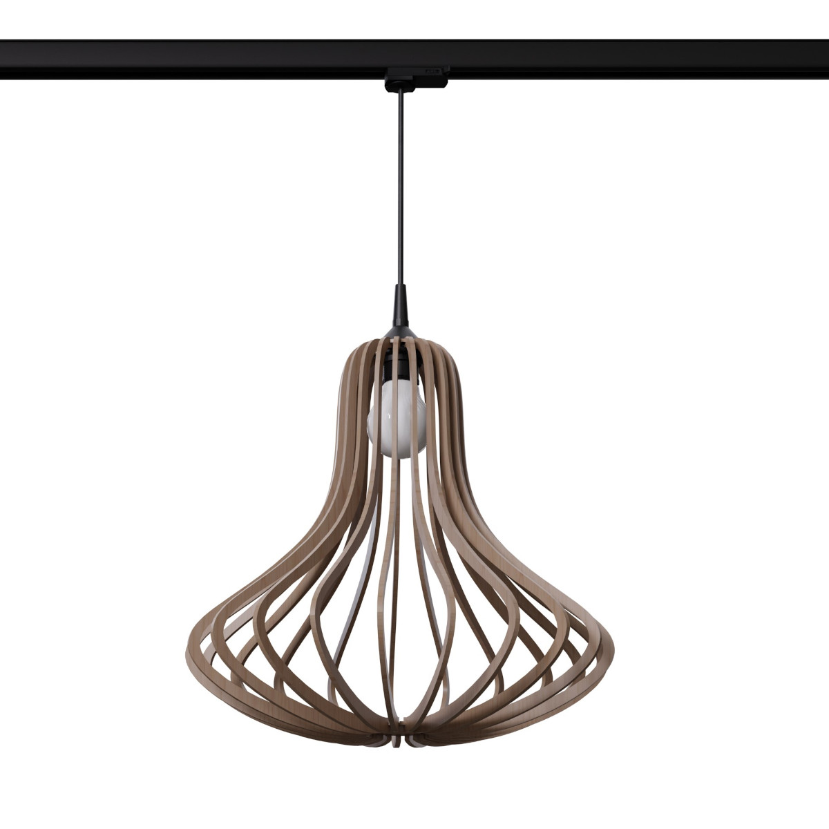 Drewniana lampa wisząca ELZA MYL.00482 3-fazowa z żarówką brązowy