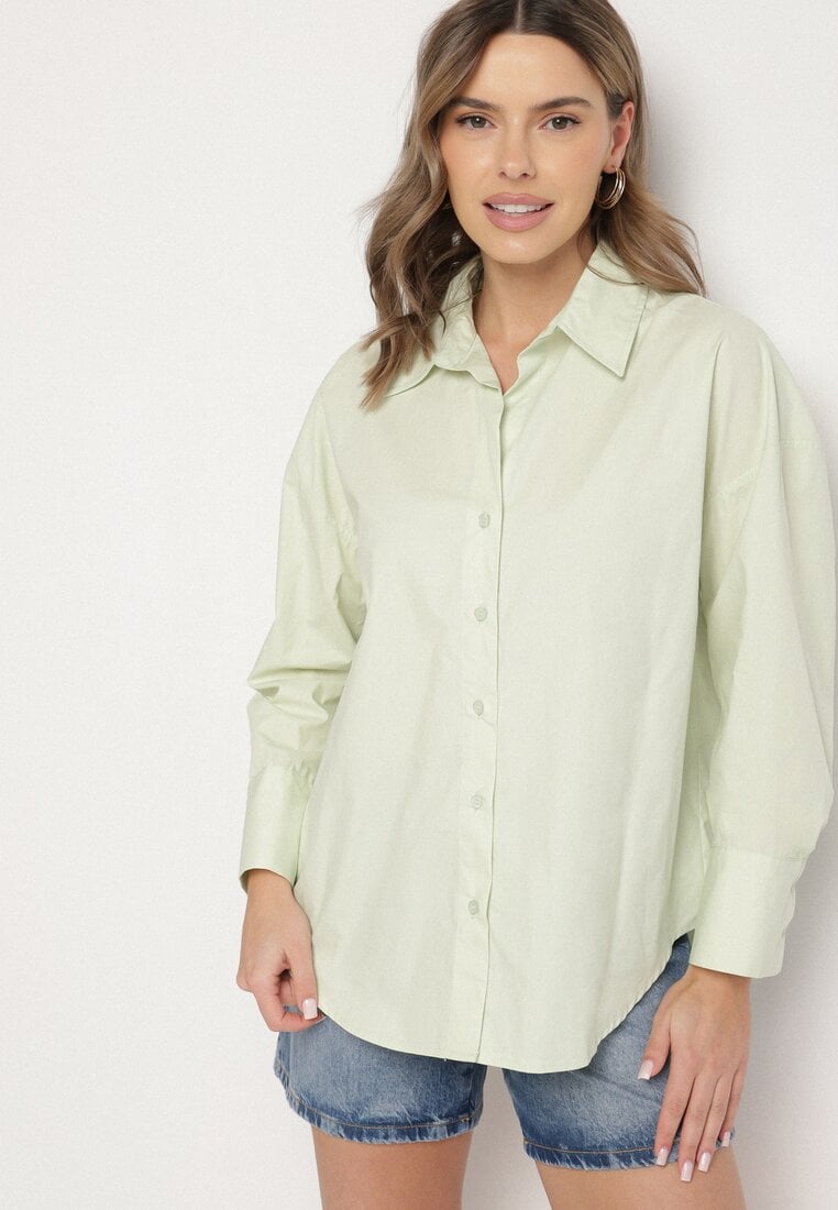 Zielona Bawełniana Koszula w Klasycznym Stylu Nalaris