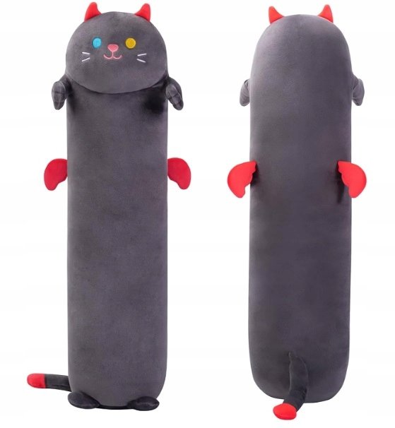 MASKOTKA DŁUGI KOT KOTEK PARÓWKA PLUSZAK PRZYTULANKA ZABAWKA PODUSZKA 70 cm