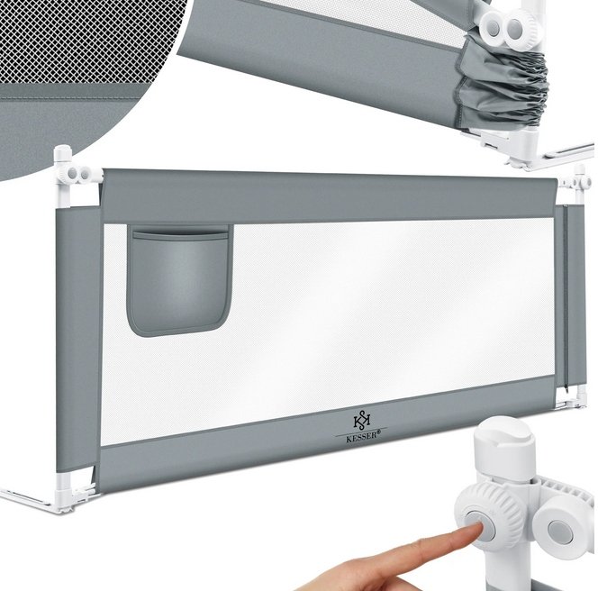 BARIERKA OCHRONNA DO ŁÓŻKA OSŁONA ZABEZPIECZAJĄCA 200cm x 44 cm x 72-96cm