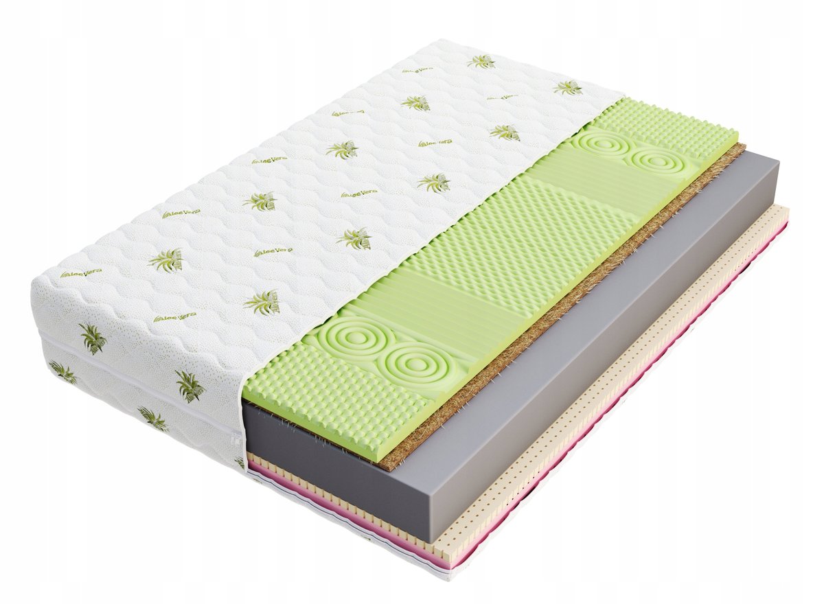 Materac 90x200 SANDRA pianka twardy visco lateks kokos HR Aloevera