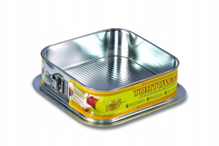 BLACHA TORTOWNICA FORMA DO PIECZENIA CIAST KWADRAT 24x24CM