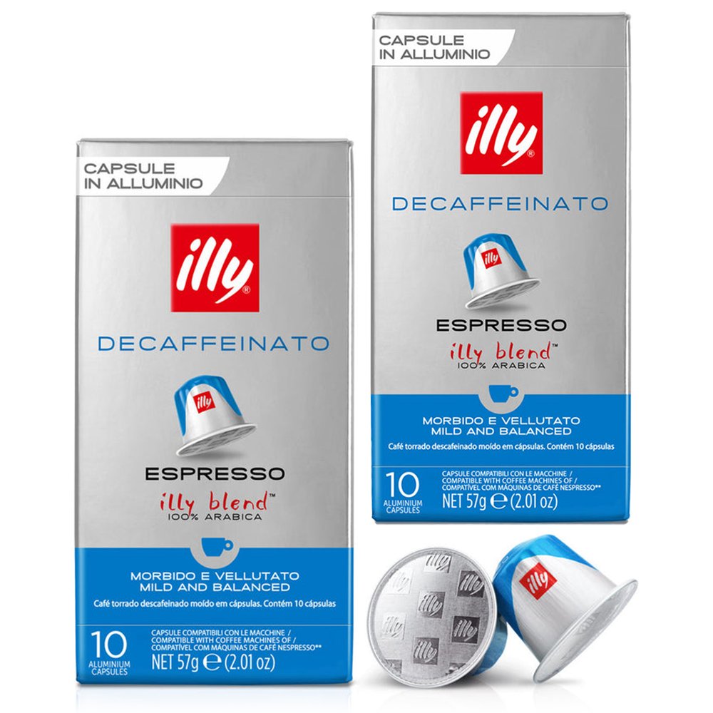 2x KAPSUŁKI ILLY DECAFFEINATO DO NESPRESSO BEZKOFEINOWA 100% ARABIKA 10SZT