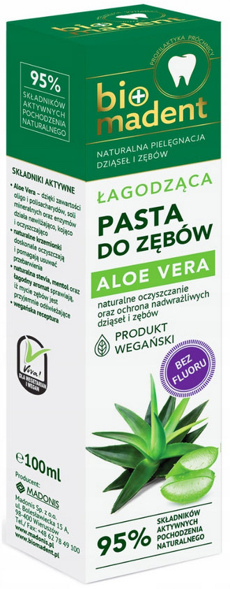 PASTA DO ZĘBÓW WRAŻLIWYCH BEZ FLUORU ŁAGODZĄCA WEGAŃSKA 100ml