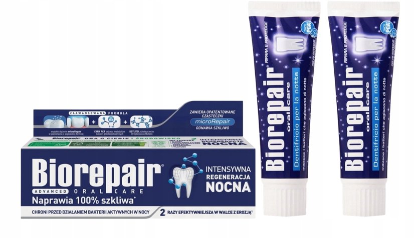 2x Pasta do zębów BIOREPAIR Night Intensywna regeneracja nocna 75 ml