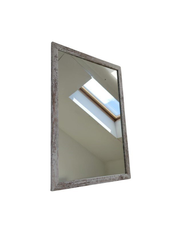 Lustro prostokątne z serii HIT Erama 40 x 60 cm w ramie bielona sosna 1szt.