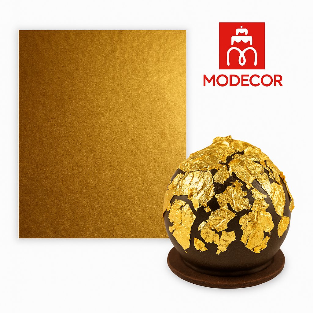 Złota folia spożywcza jadalna 2 arkusze Golden Touch XL 26x35 - Modecor