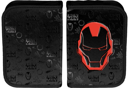 Piórnik jednokomorowy bez wyposażenia czarny Iron Man, Paso