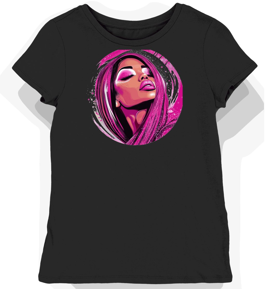 Koszulka damska czarna z nadrukiem Nicki Minaj M