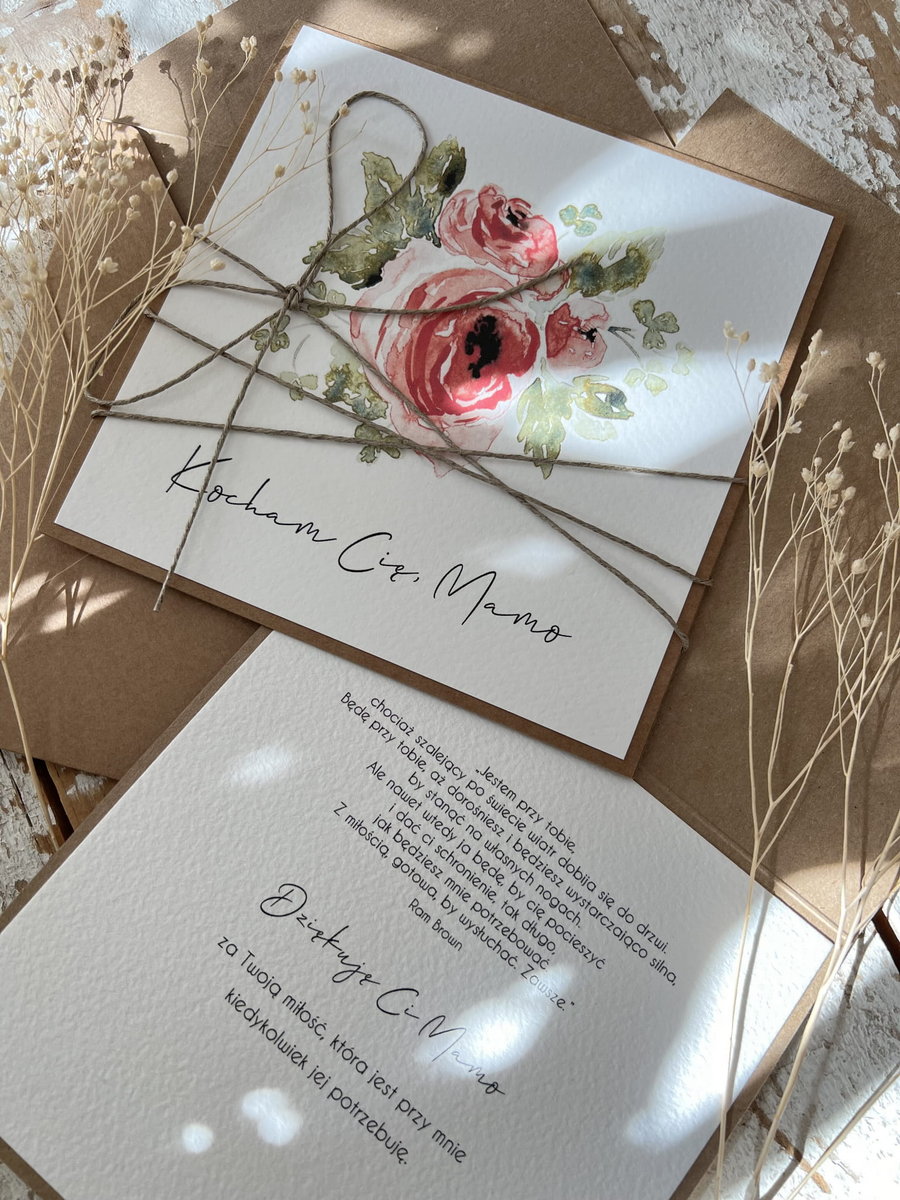 Ręcznie robiona kartka na dzień matki dla mamy - na dzień matki - pomysł na prezent handmade\