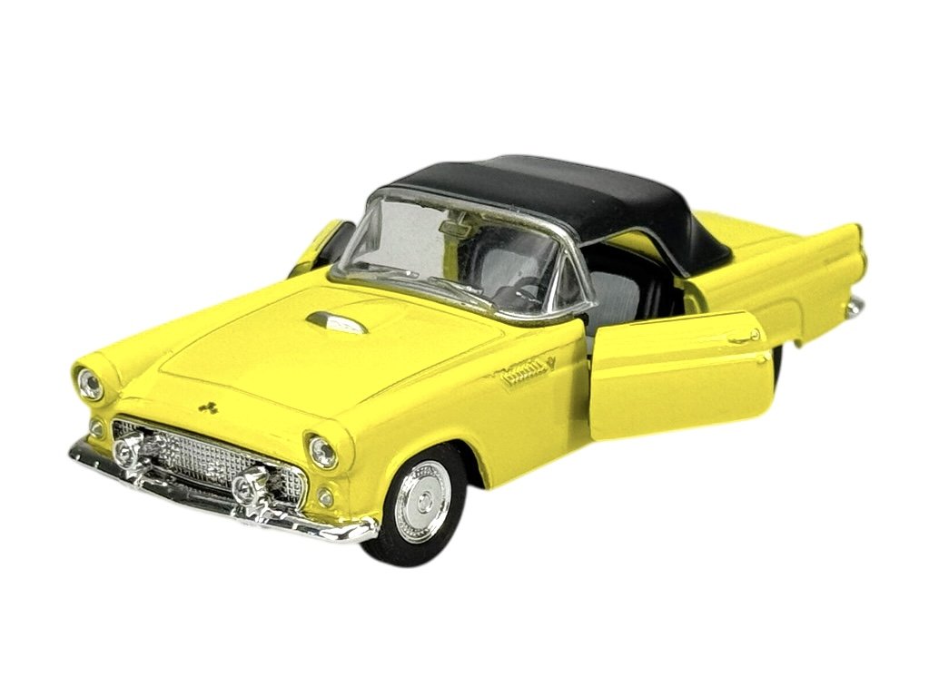 WELLY OLD TIMER 1955 FORD THUNDERBIRD Z DACHEM ŻÓŁTY 1:34 SAMOCHÓD NOWY METALOWY MODEL