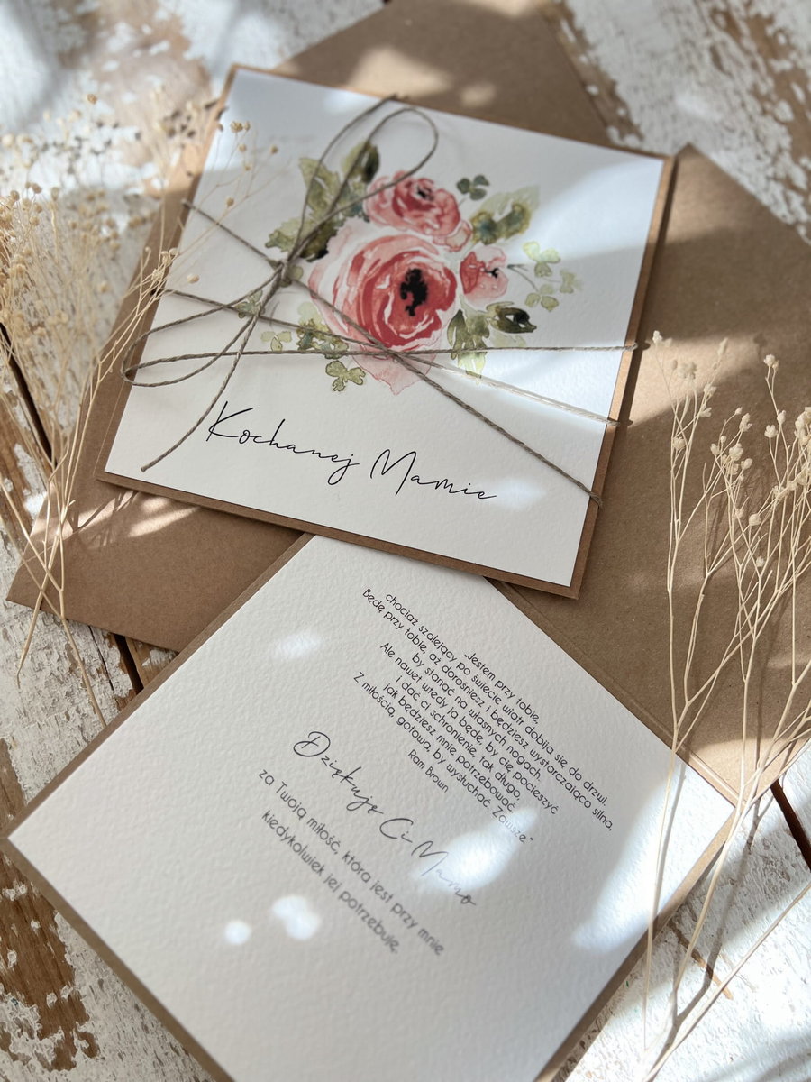 Ręcznie robiona kartka na dzień matki dla mamy - na dzień matki - pomysł na prezent handmade - kochanej mamie