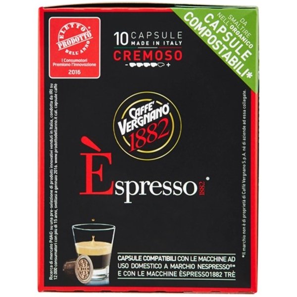 Włoska kawa w kapsułkach, import CAFFE VERGNANO Nespresso Cremoso, 10 kapsułek