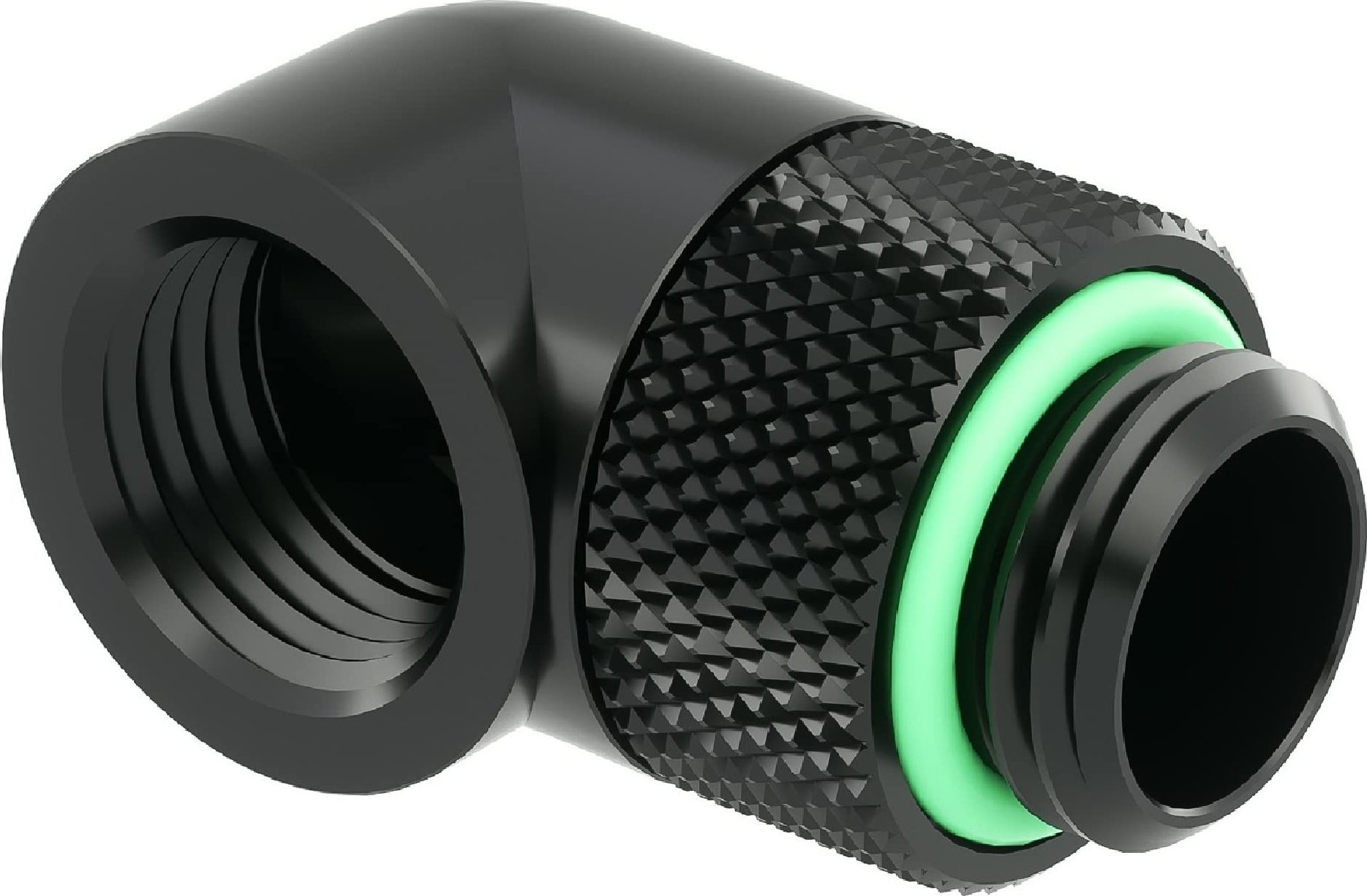 Barrow Barrow Adapter 90 Grad G1/4 Zoll AG auf G1/4 Zoll IG - drehbar, schwarz TWT90-V2.5 B