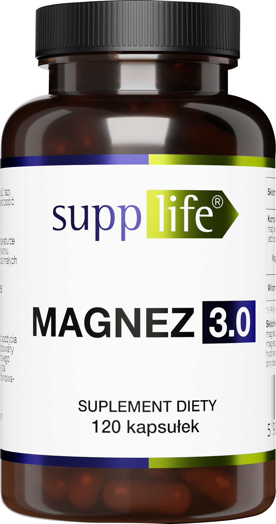SUPPLIFE MAGNEZ 3.0 TRZY FORMY MAGNEZU 120 KAPSUŁEK