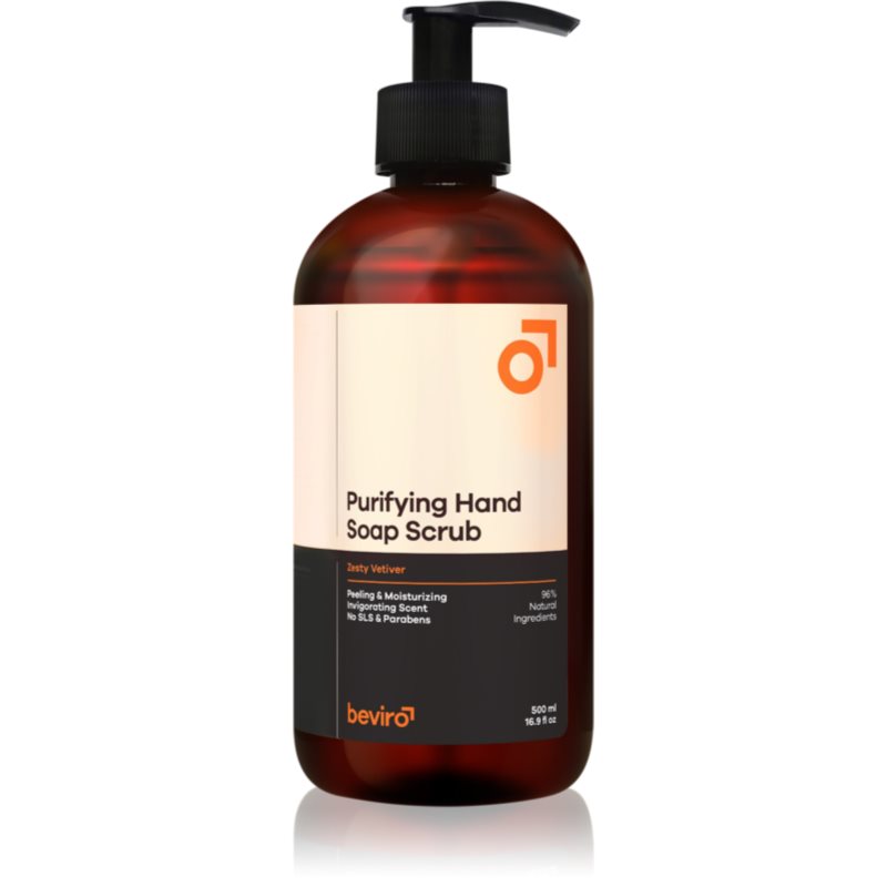 Beviro Purifying Hand Soap Scrub mydło oczyszczające z efektem peelingu Zesty Vetiver 500 ml