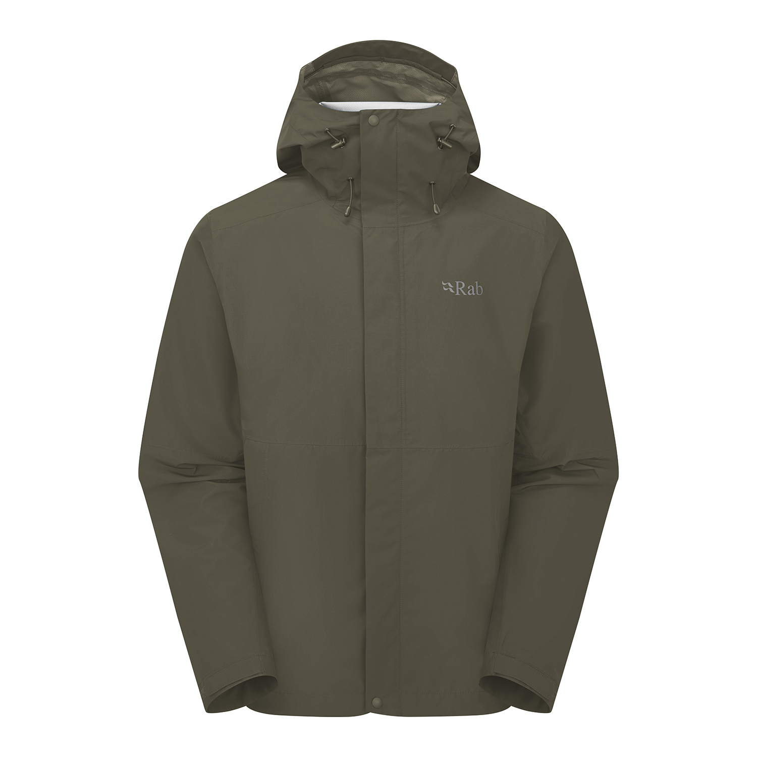 Męska kurtka przeciwdeszczowa Rab Downpour Jacket army - M