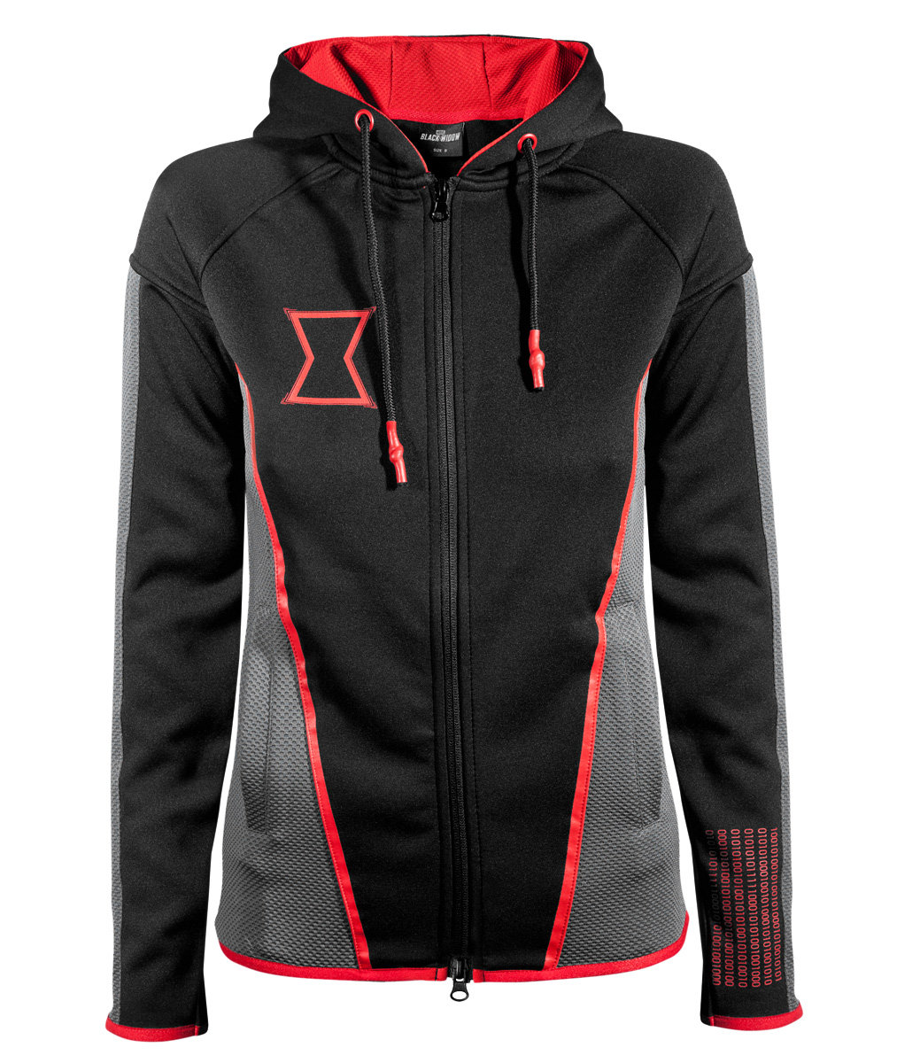 bluza damska MARVEL - BLACK WIDOW techniczna, rozpinana z kapturem-L