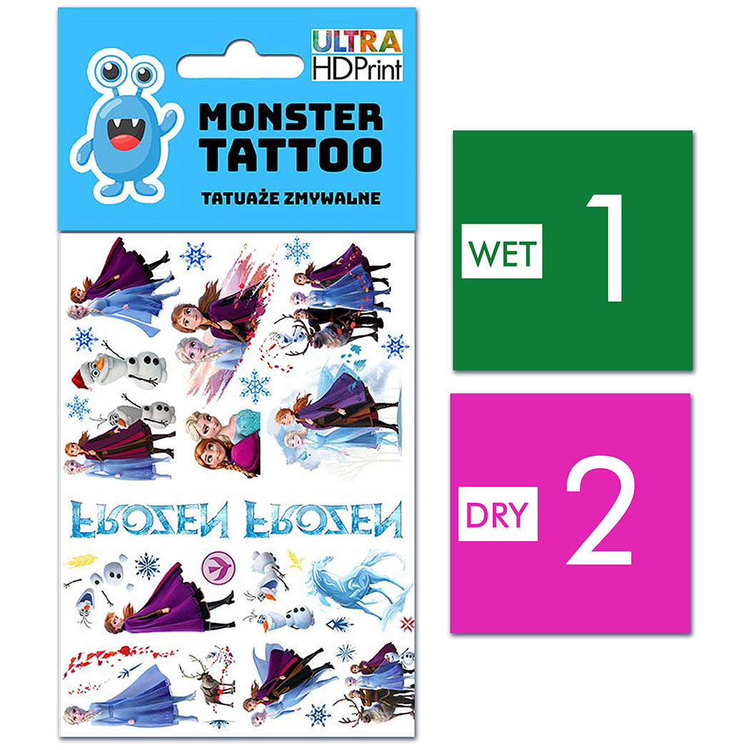 TATUAŻE ZMYWALNE DLA DZIECI FROZEN KRAINA LODU WZORY ORYGINALNE