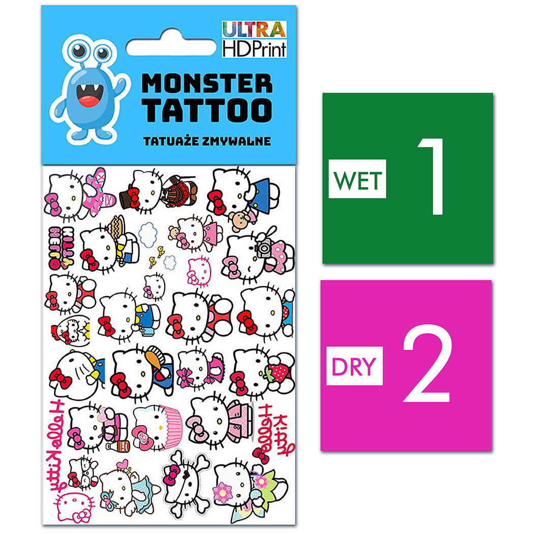 TATUAŻE ZMYWALNE DLA DZIECI HELLO KITTY WZORY ORYGINALNE