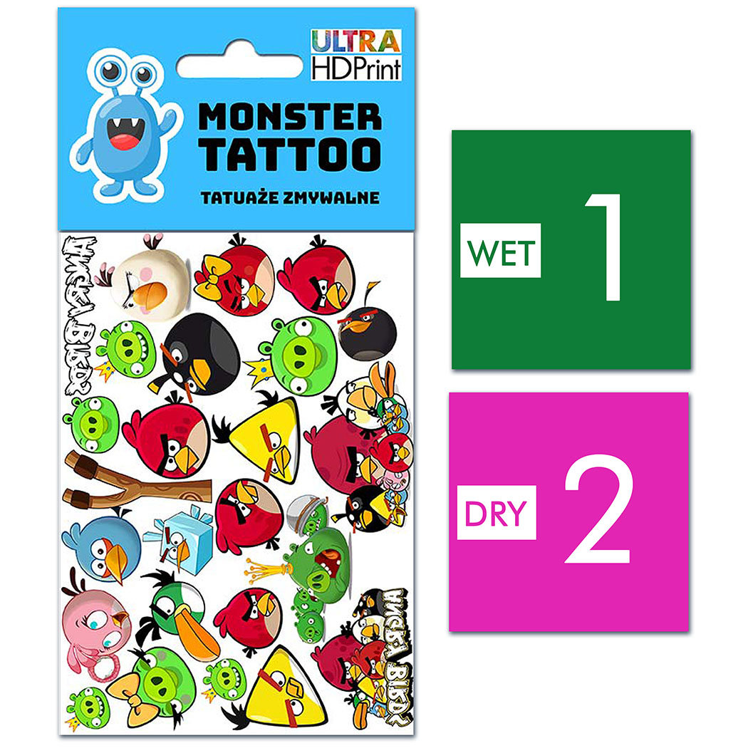 TATUAŻE ZMYWALNE DLA DZIECI ANGRY BIRDS WZORY ORYGINALNE