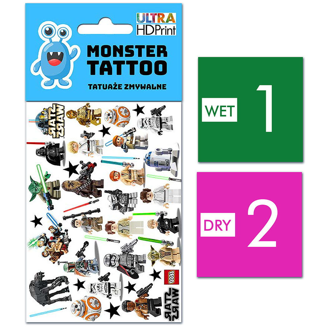 TATUAŻE ZMYWALNE DLA DZIECI LEGO STAR WARS WZORY ORYGINALNE