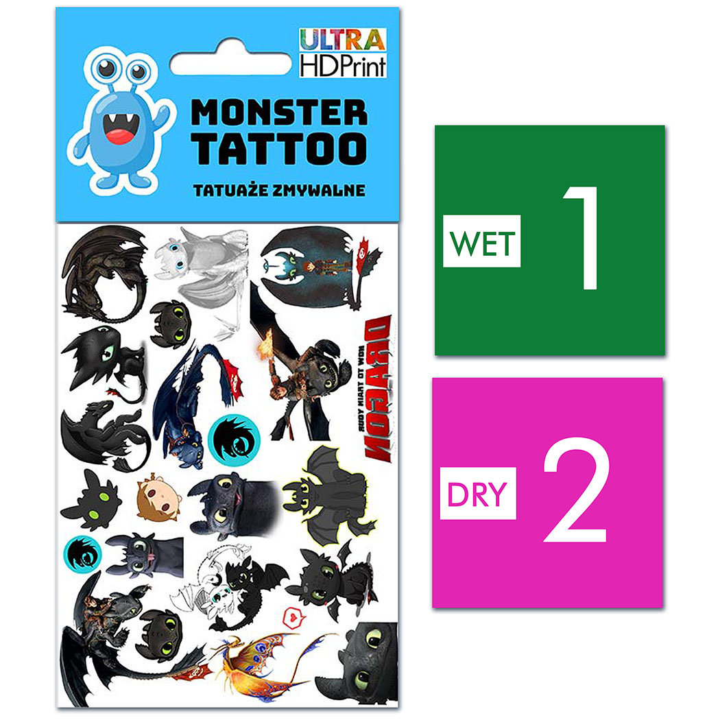 TATUAŻE ZMYWALNE DLA DZIECI JAK WYTRESOWAĆ SMOKA WZORY ORYGINALNE