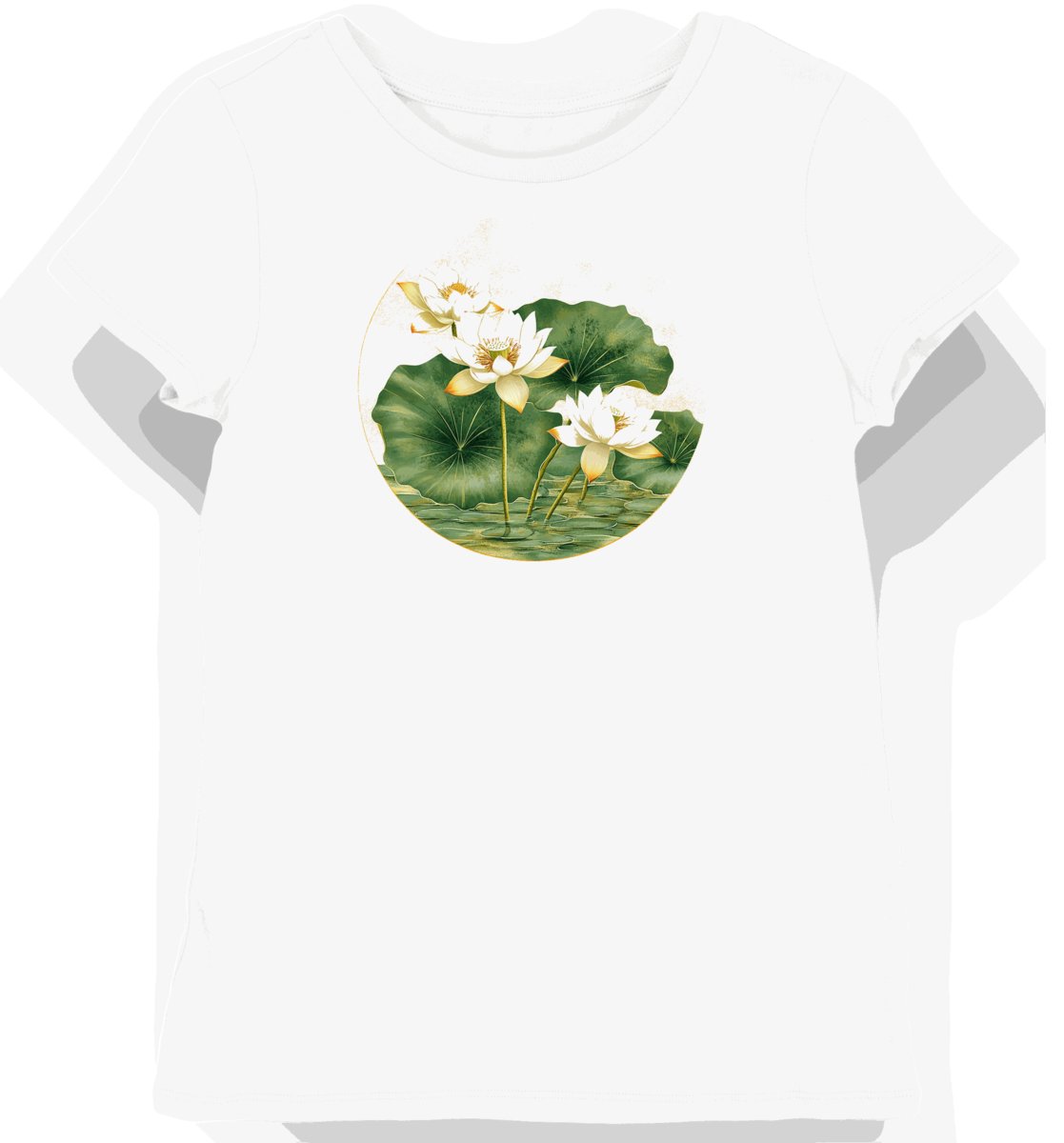 Koszulka damska biała z motywem kwiatu lotosu XS