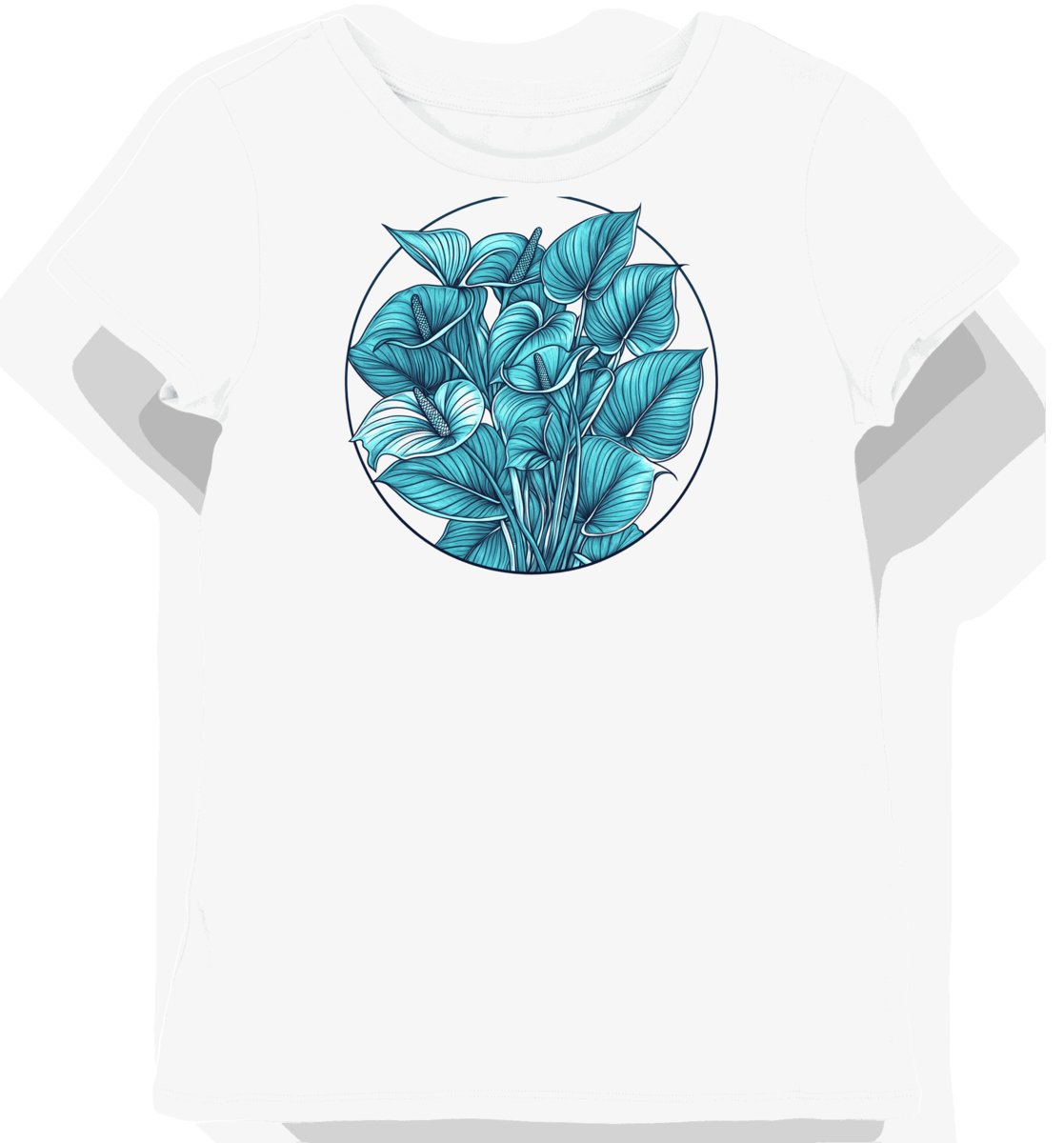 Koszulka damska biała z motywem egzotycznych kwiatów S