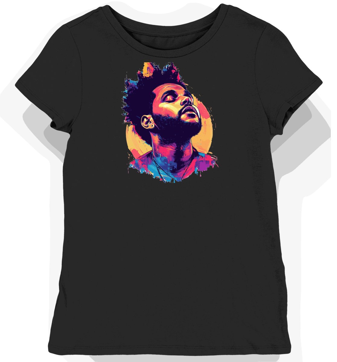 Koszulka damska czarna z nadrukiem The Weeknd S