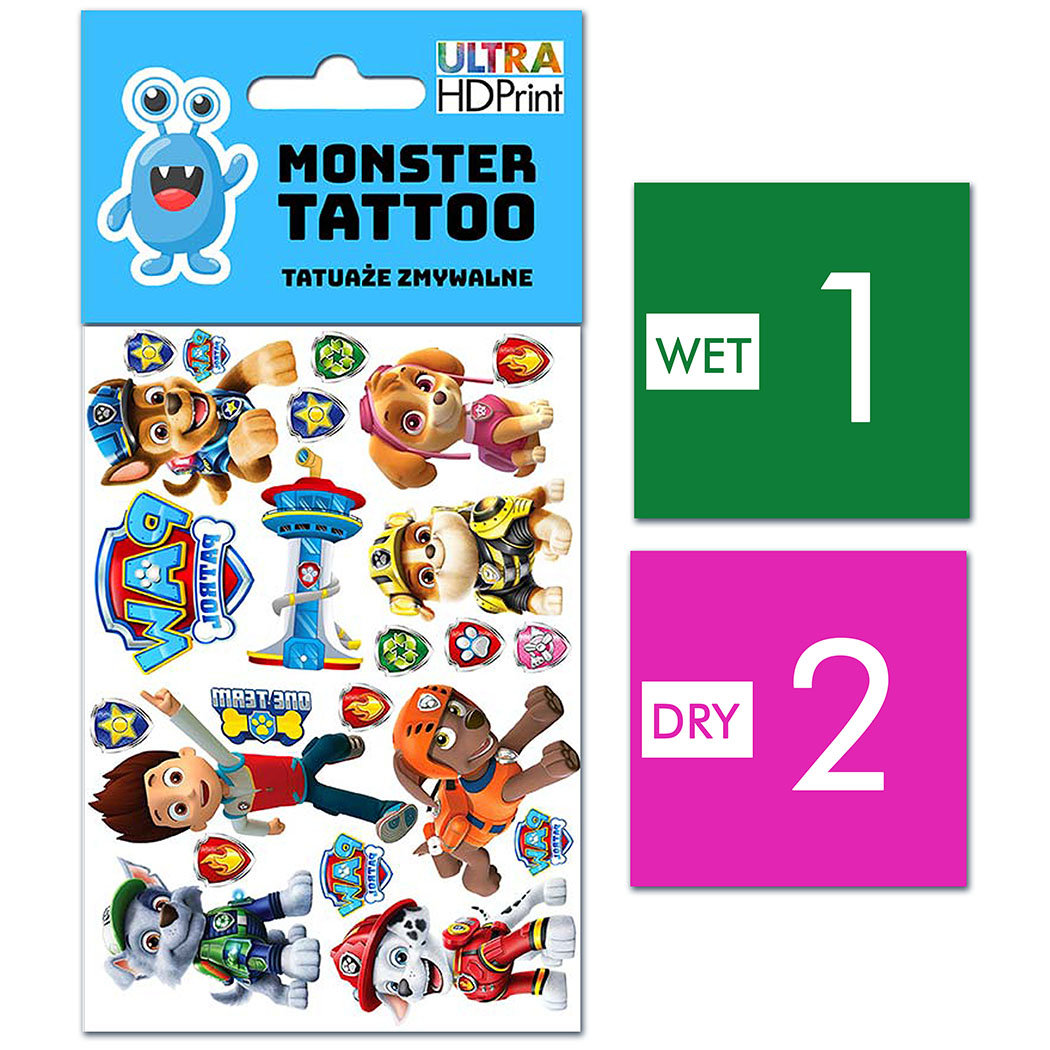 TATUAŻE ZMYWALNE DLA DZIECI PSI PATROL WZORY ORYGINALNE