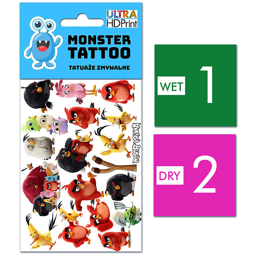 TATUAŻE ZMYWALNE DLA DZIECI ANGRY BIRDS WZORY ORYGINALNE