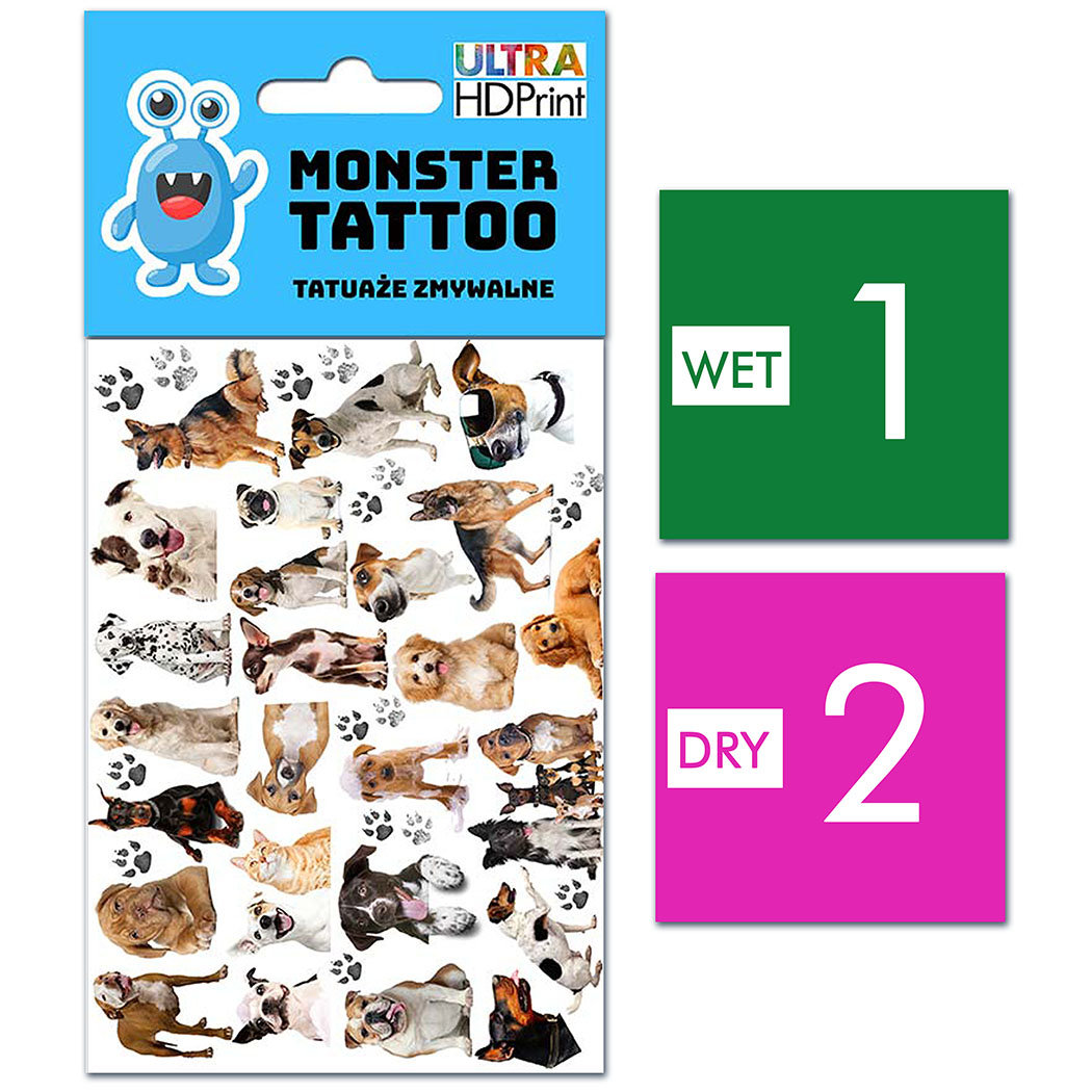 TATUAŻE ZMYWALNE DLA DZIECI PSY PIESKI WZORY ORYGINALNE
