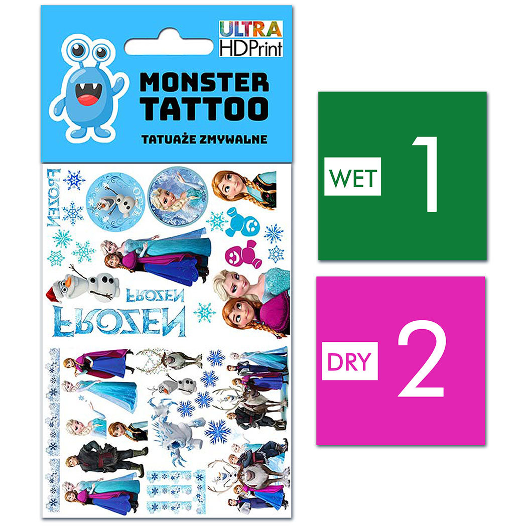 TATUAŻE ZMYWALNE DLA DZIECI FROZEN KRAINA LODU WZORY ORYGINALNE