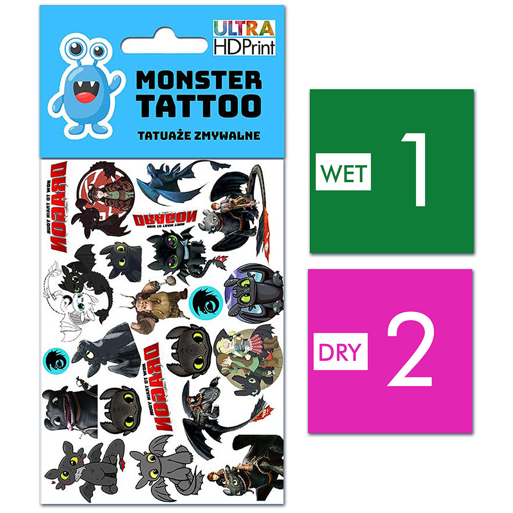 TATUAŻE ZMYWALNE DLA DZIECI JAK WYTRESOWAĆ SMOKA WZORY ORYGINALNE
