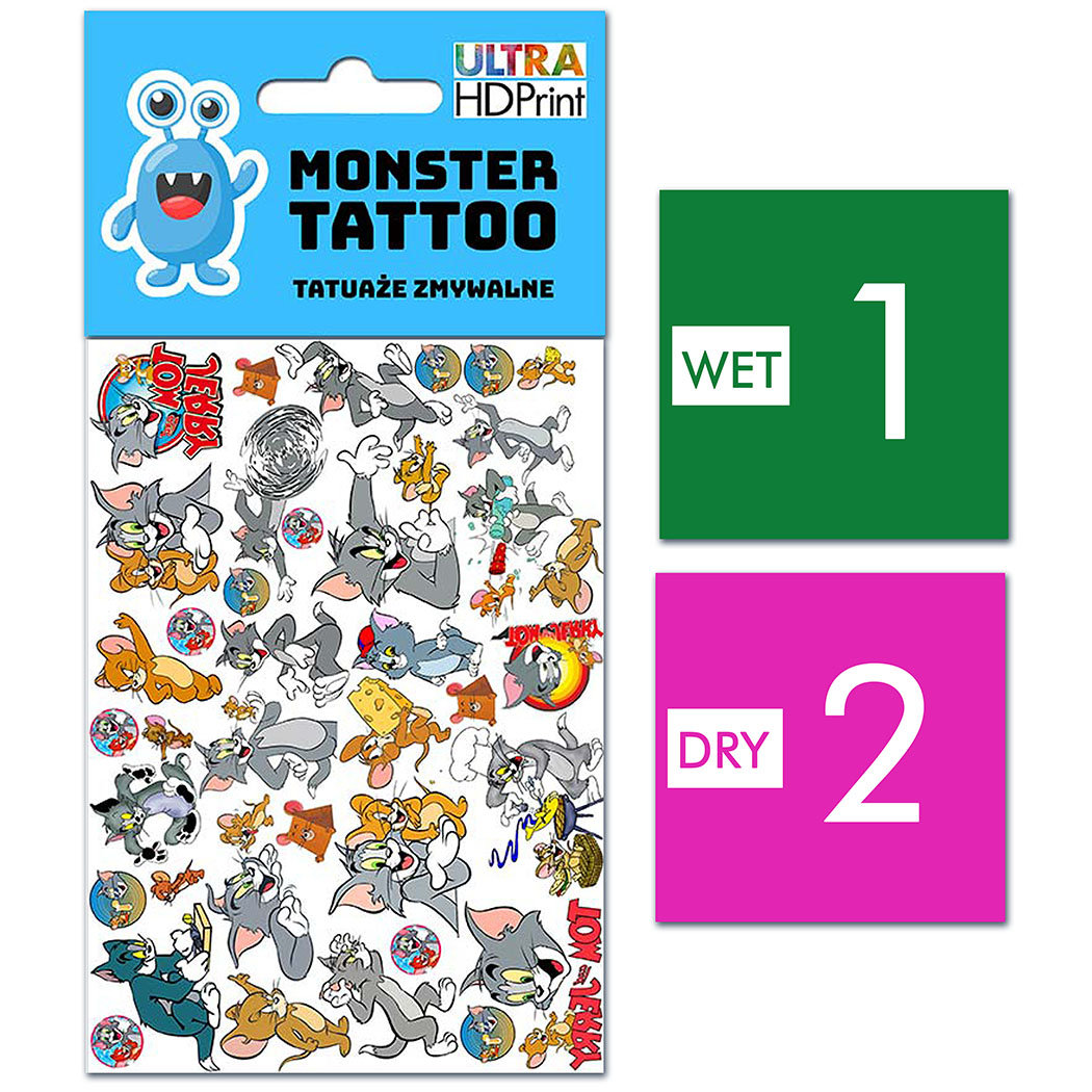 TATUAŻE ZMYWALNE DLA DZIECI TOM AND JERRY WZORY ORYGINALNE