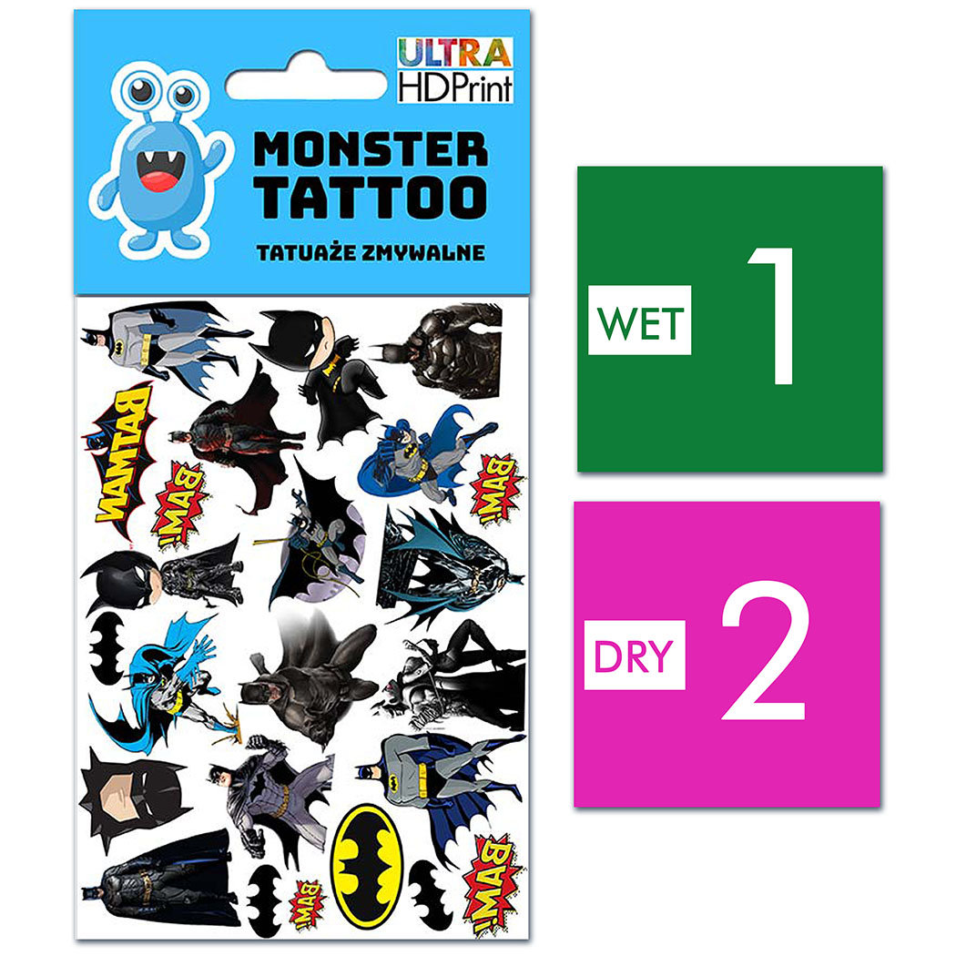 TATUAŻE ZMYWALNE DLA DZIECI BATMAN WZORY ORYGINALNE