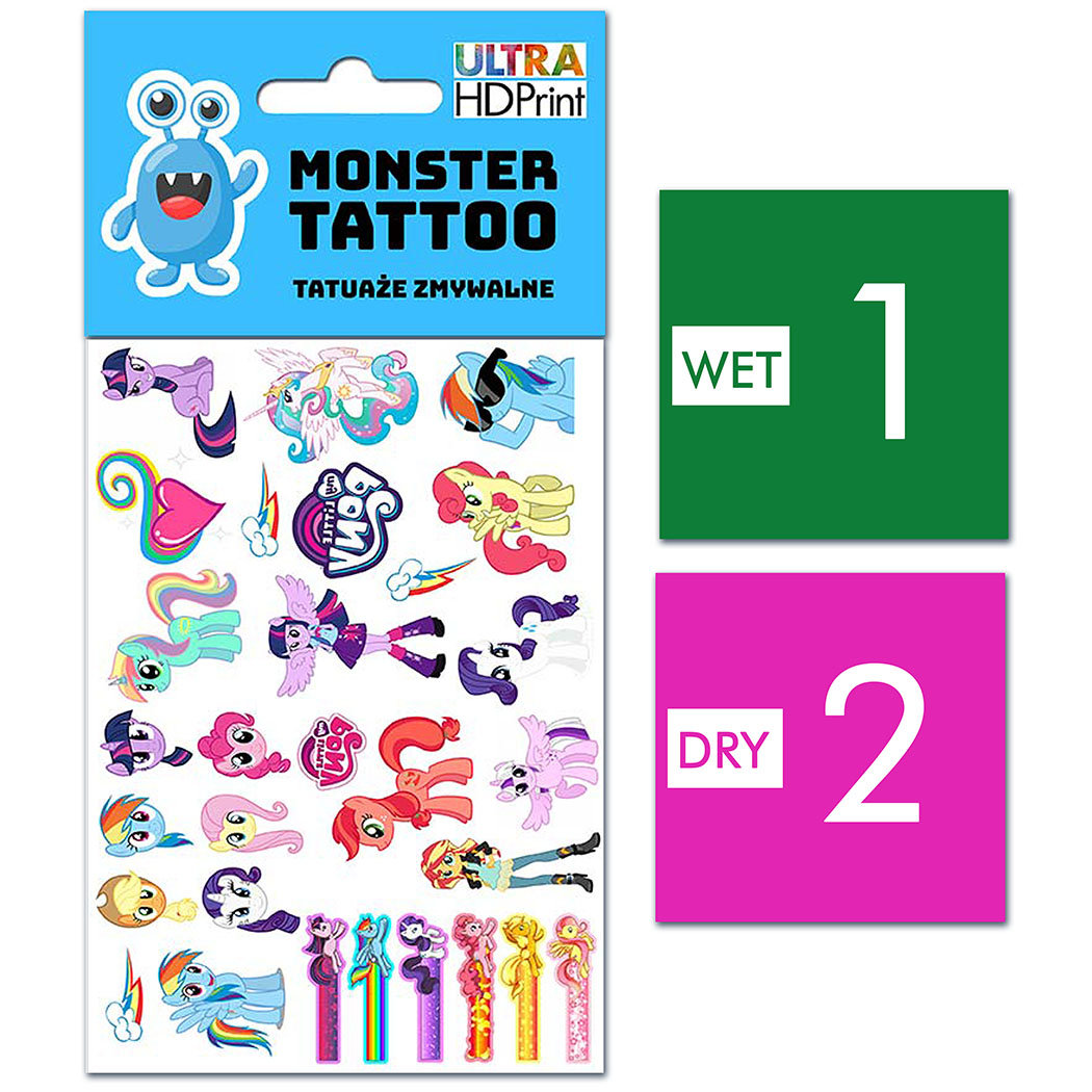 TATUAŻE ZMYWALNE DLA DZIECI MY LITTLE PONY WZORY ORYGINALNE