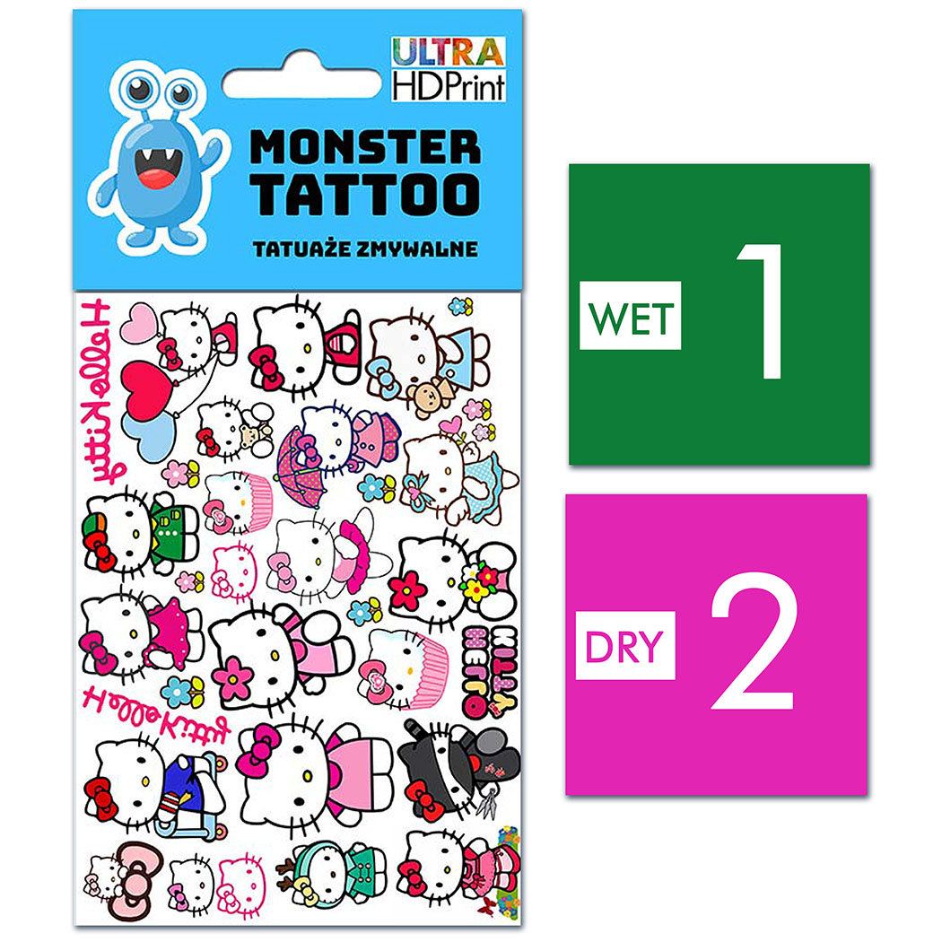 TATUAŻE ZMYWALNE DLA DZIECI HELLO KITTY WZORY ORYGINALNE