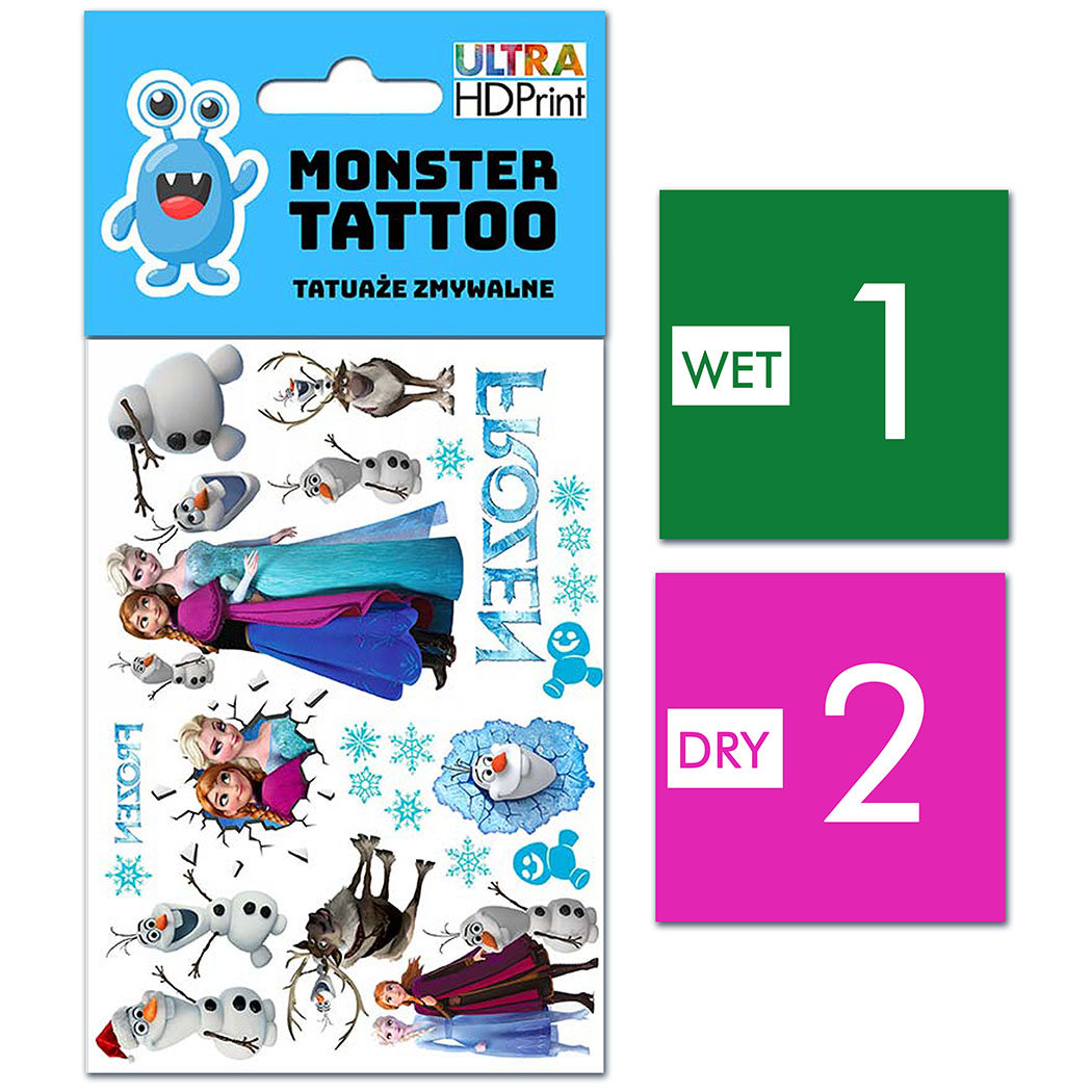 TATUAŻE ZMYWALNE DLA DZIECI FROZEN KRAINA LODU WZORY ORYGINALNE