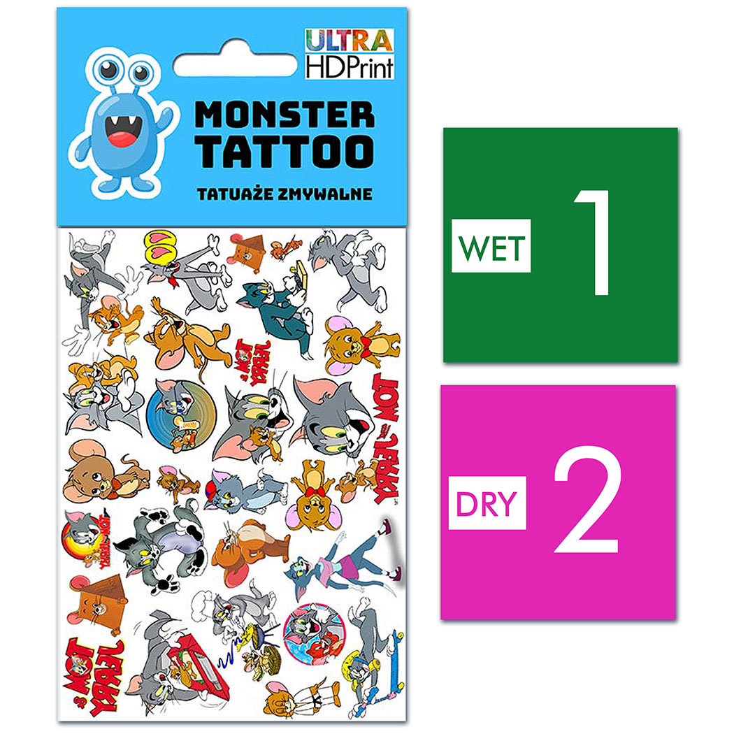 TATUAŻE ZMYWALNE DLA DZIECI TOM AND JERRY WZORY ORYGINALNE