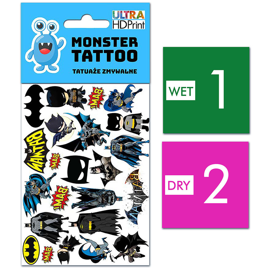 TATUAŻE ZMYWALNE DLA DZIECI BATMAN WZORY ORYGINALNE