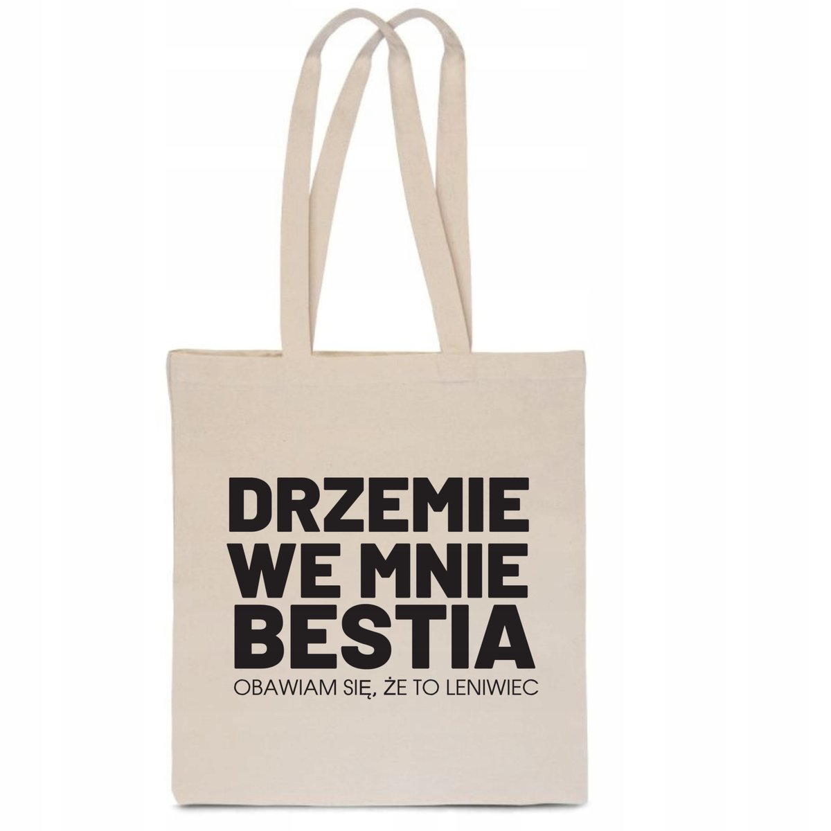 EKO TORBA BAWEŁNIANA DRZEMIE WE MNIE BESTIA LENIWIEC LEŃ na zakupy TT_120