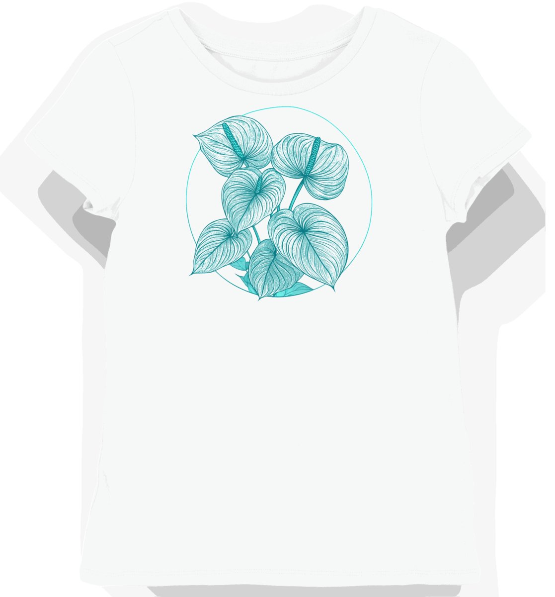 Koszulka damska biała z motywem tropikalnych kwiatów M