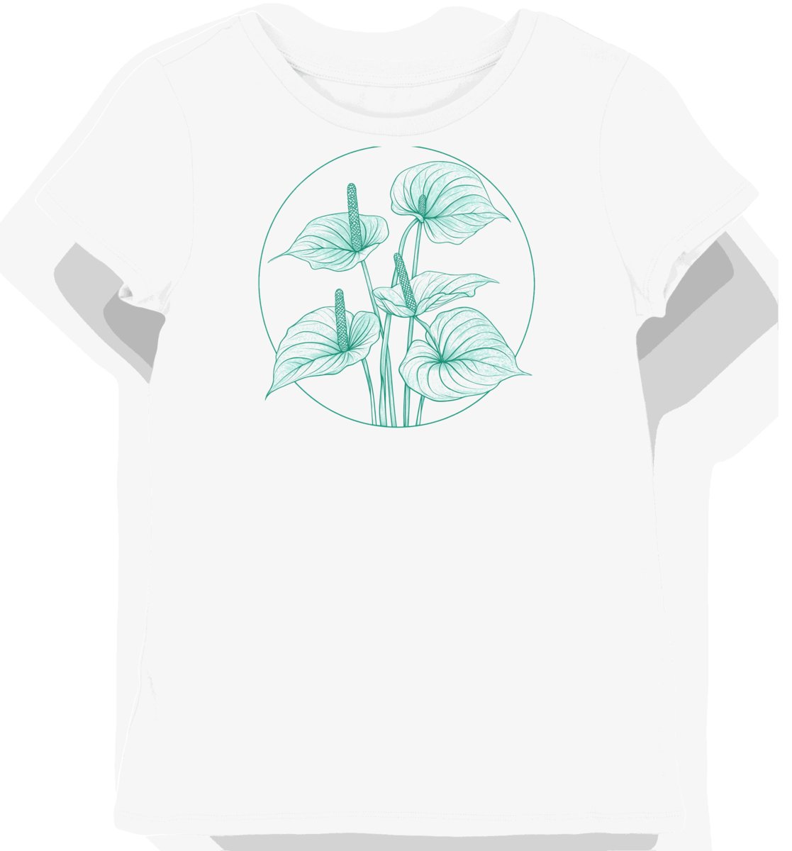 Koszulka damska biała z motywem tropikalnych kwiatów L