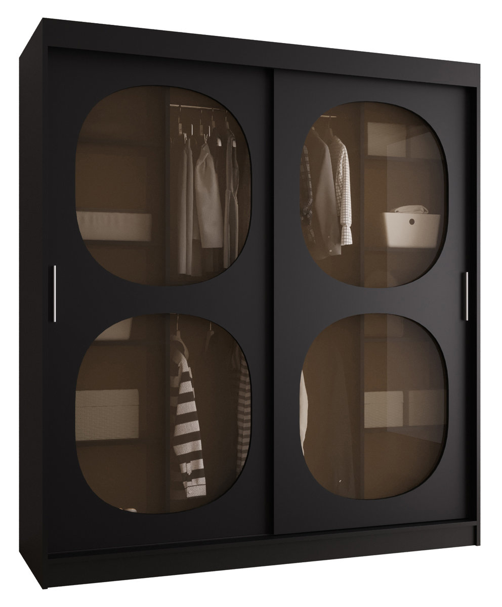 Szafa przesuwna z lustrem Garderoba BAHRAJN 2 180 czarny