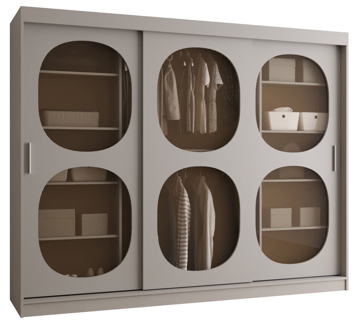 Szafa przesuwna z lustrem Garderoba BAHRAJN 2 250 kaszmir